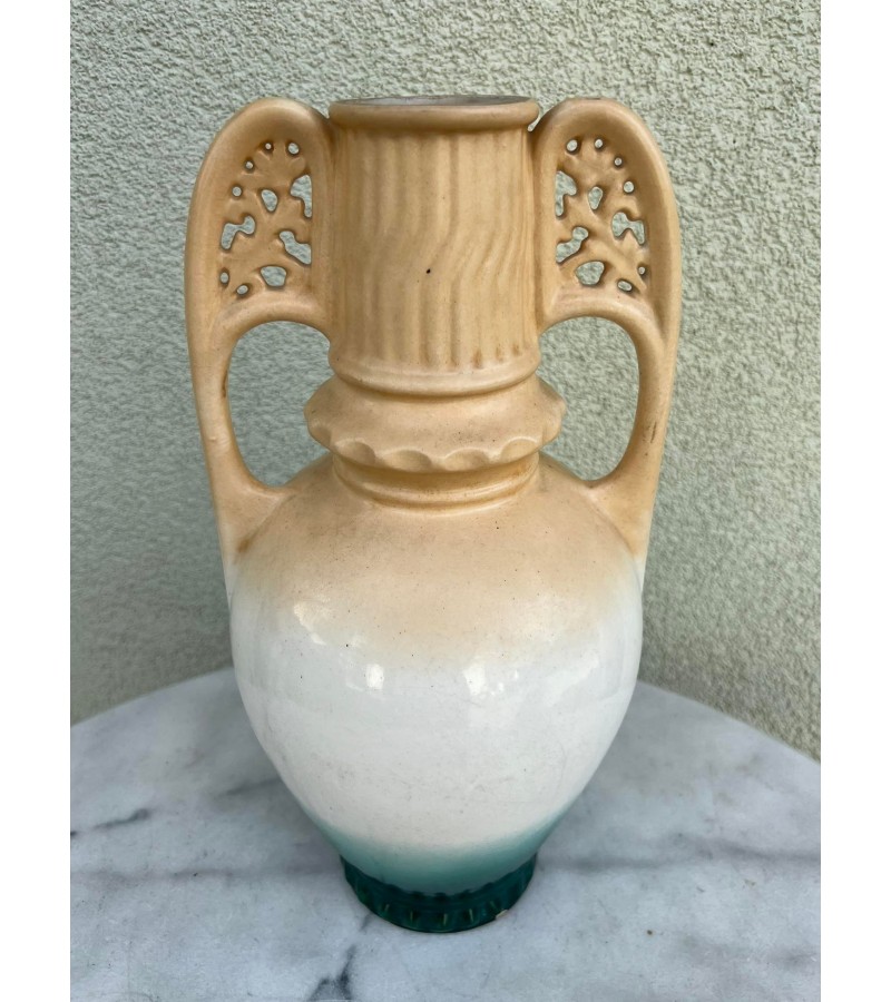 Vaza, amforos formos, antikvarinė, fajanso. Kaina 87