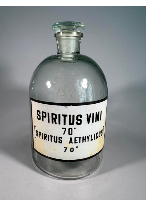Vaistų, vaistinės butelis antikvarinis SPIRITUS VINI. Kaina 37
