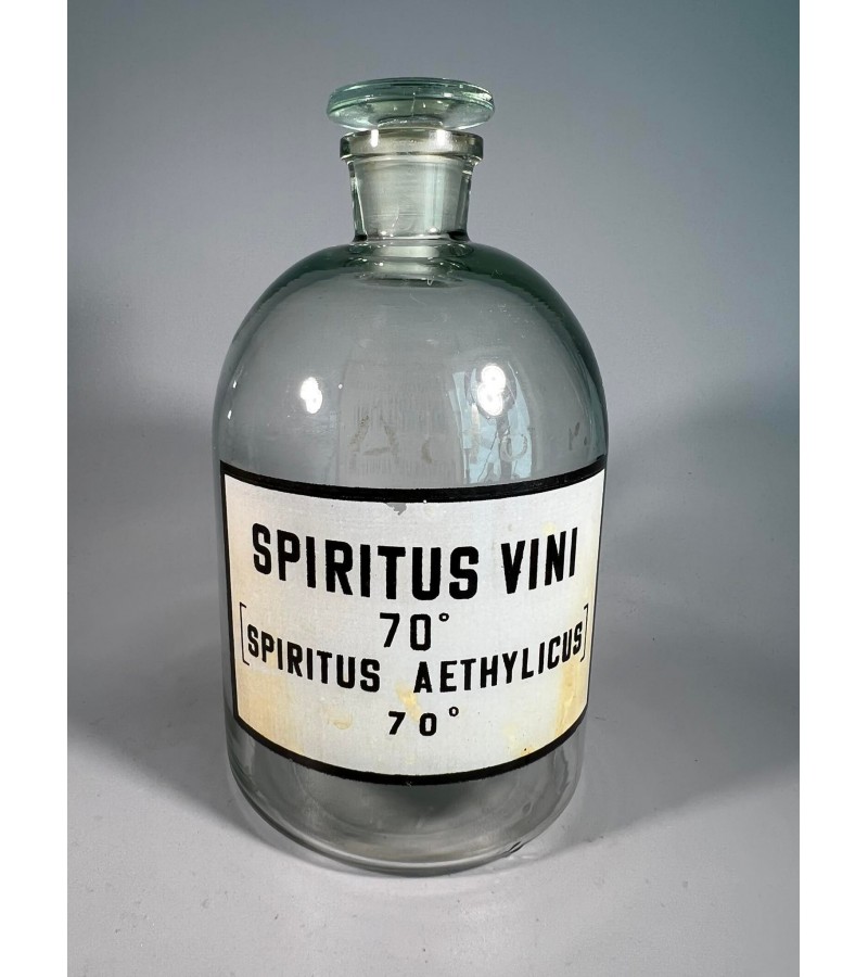 Vaistų, vaistinės butelis antikvarinis SPIRITUS VINI. Kaina 37
