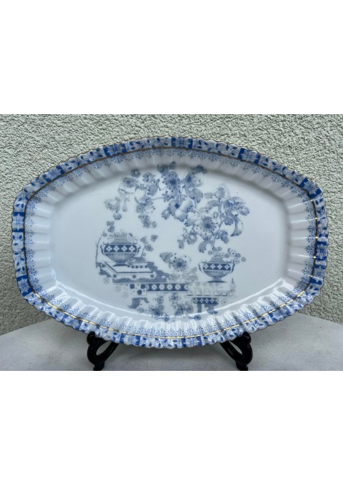 Lėkštė keturkampė, porcelianinė, antikvarinė Echt Tuppack China Blau Tiefenfurt. Kaina 38