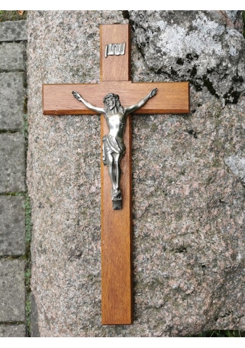 Nukryžiuotasis Kristaus figūra, Krucifiksas. Metalinis, antikvarinis. Kaina 52