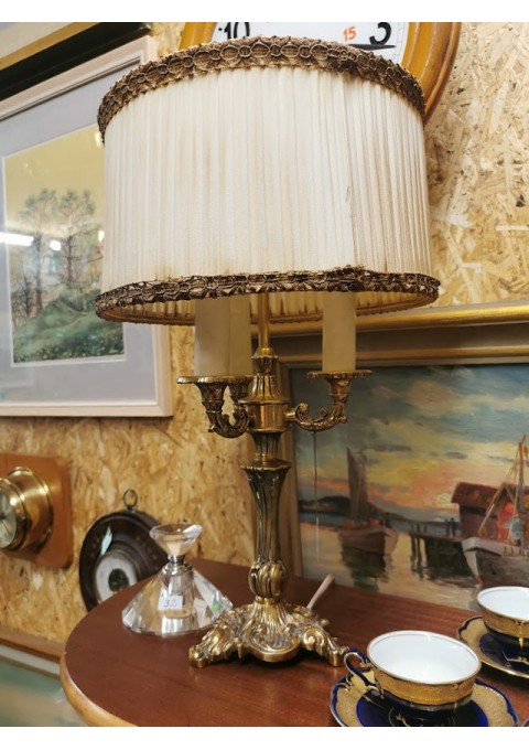 Šviestuvas bronzinis, pastatomas, naktinė lempa, 3 šakų, vintažinis. Kaina 122