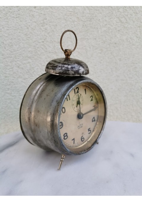 Laikrodis žadintuvas, budnikas antikvarinis, tarpukario laikų. Veikiantis. Kaina 36