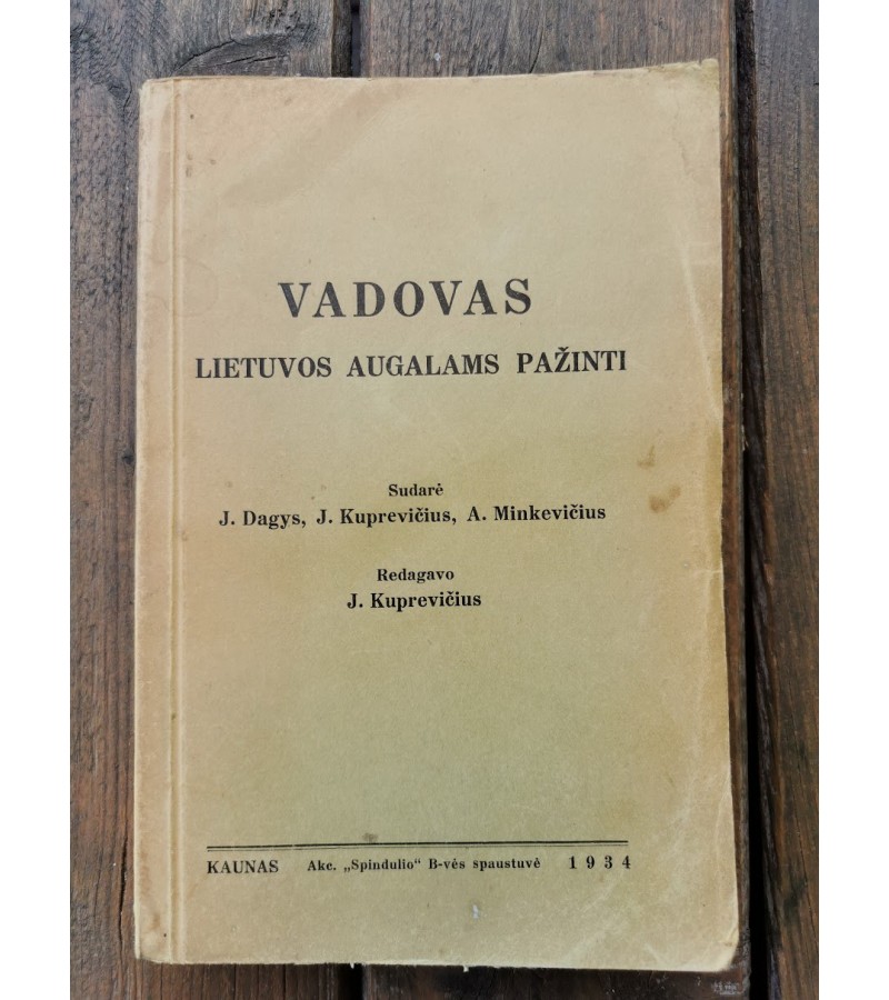 Knyga Vadovas Lietuvos augalams pažinti. 1934 m. Kaina 32