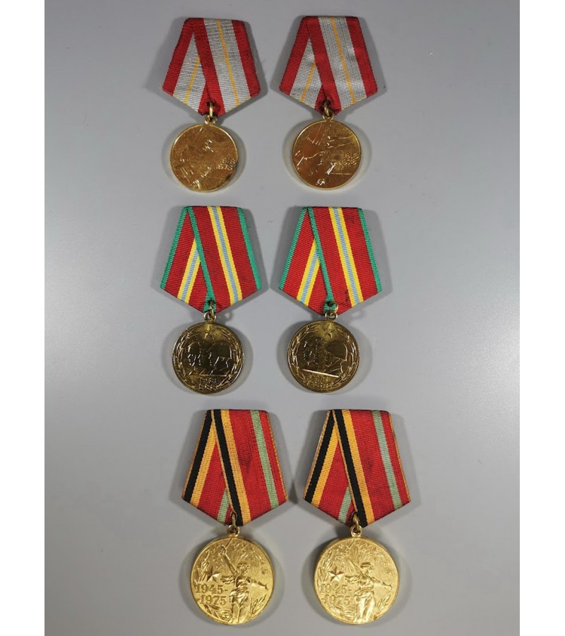 Medaliai tarybiniai, kariniai, įvairūs, sovietinių laikų. 6 vnt. Kaina po 11