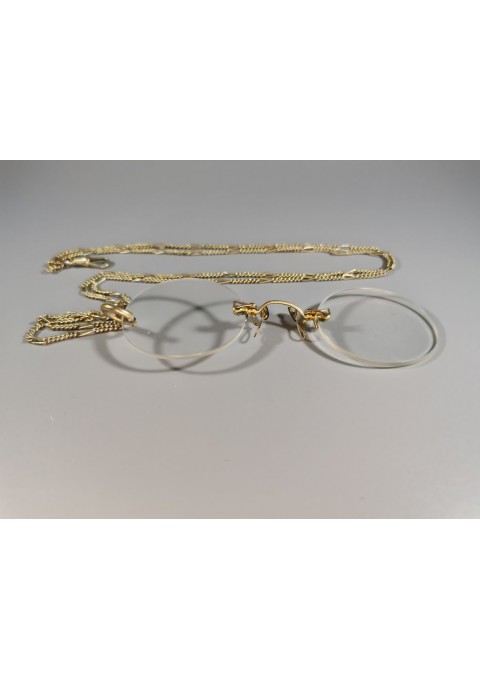 Pensne akiniai, antikvariniai, su grandinėle. Kaina 53