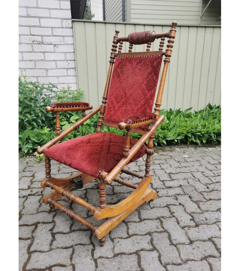 Supamas krėslas - kėdė, spyruoklinis, antikvarinis. Kaina 217