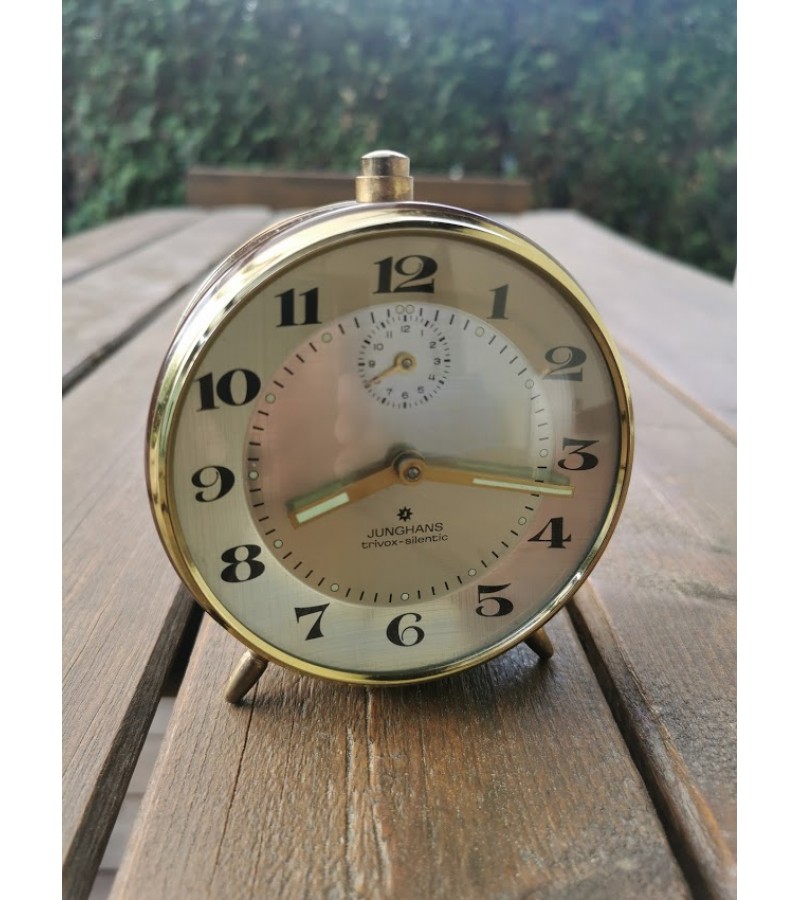 Laikrodis, žadintuvas vintažinis. Junghans. Trivox-silentic. Made in Germany. Veikiantis. Kaina 53