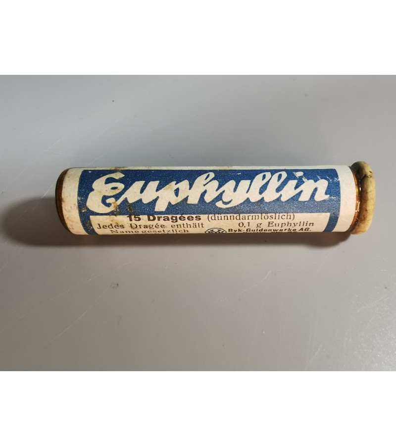 Vaistų buteliukas Euphyllin, antikvarinis. Kaina 8