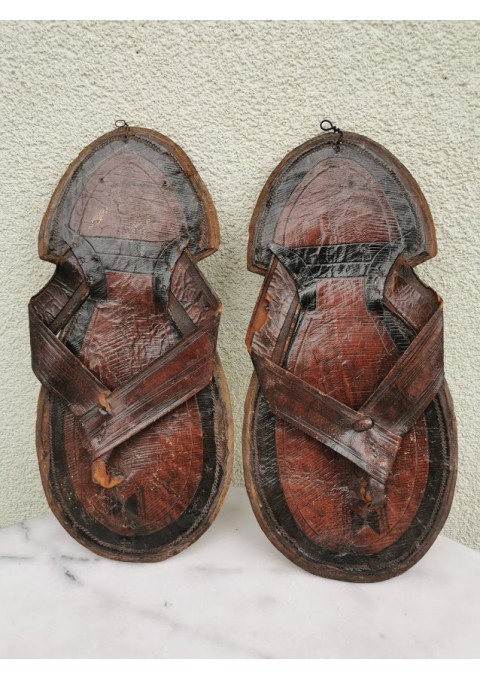 Sandalai egiptietiški, Tutankhamoun sandal stiliaus, odiniai, senoviniai, rankų darbo. Kaina 22 