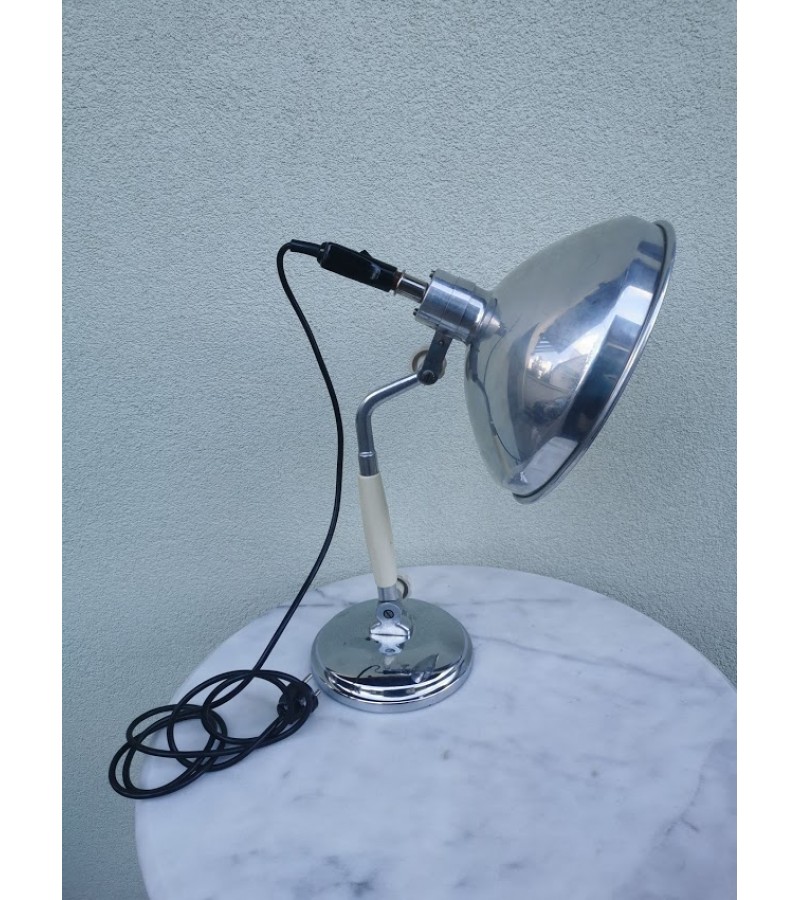 Lempa šildymo, vokiška, veikianti. Mid Century Modern German Heat Lamp. Kurt Rosenthal Fabrik elektromed. Apparate Furth/ Bay. Kaina 58