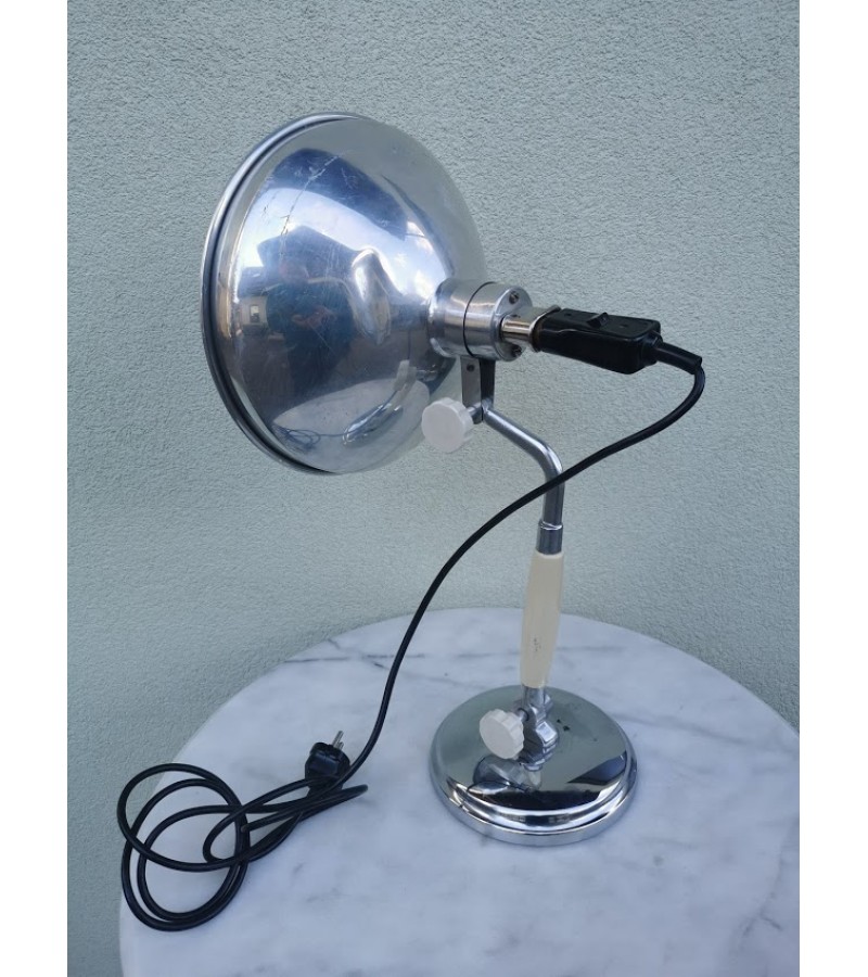 Lempa šildymo, vokiška, veikianti. Mid Century Modern German Heat Lamp. Kurt Rosenthal Fabrik elektromed. Apparate Furth/ Bay. Kaina 58
