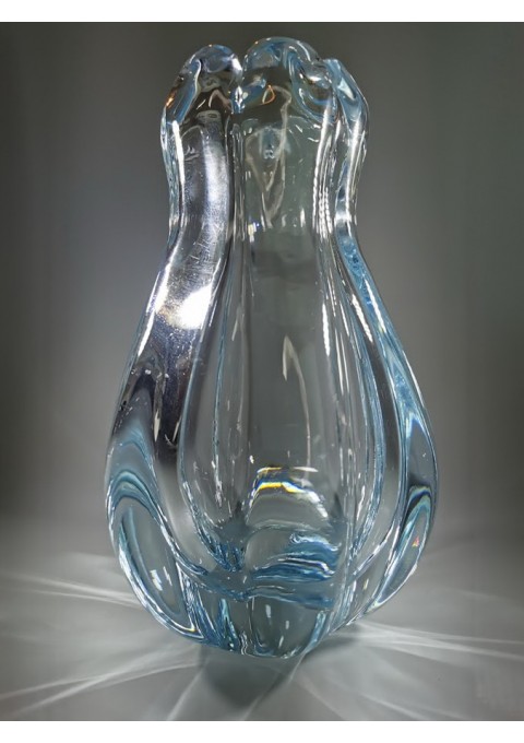 Vaza storo presuoto stiklo, Mid-century modern stiliaus. Autorinė. 2 vnt. Kaina po 53
