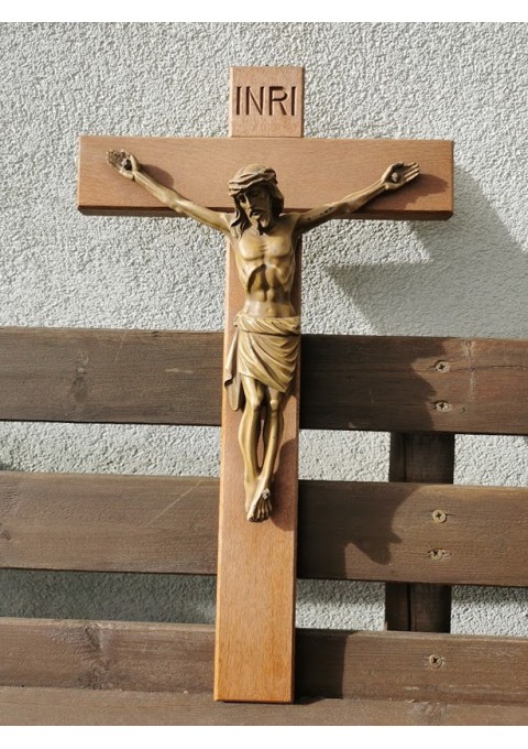 Nukryžiuotasis Kristaus figūra, Krucifiksas. Metalinis. Dydis: 36 x 61 cm. Kaina 82