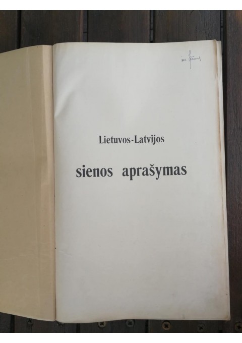 Knyga Lietuvos-Latvijos sienos aprašymas. 1928 m. Kaina 127