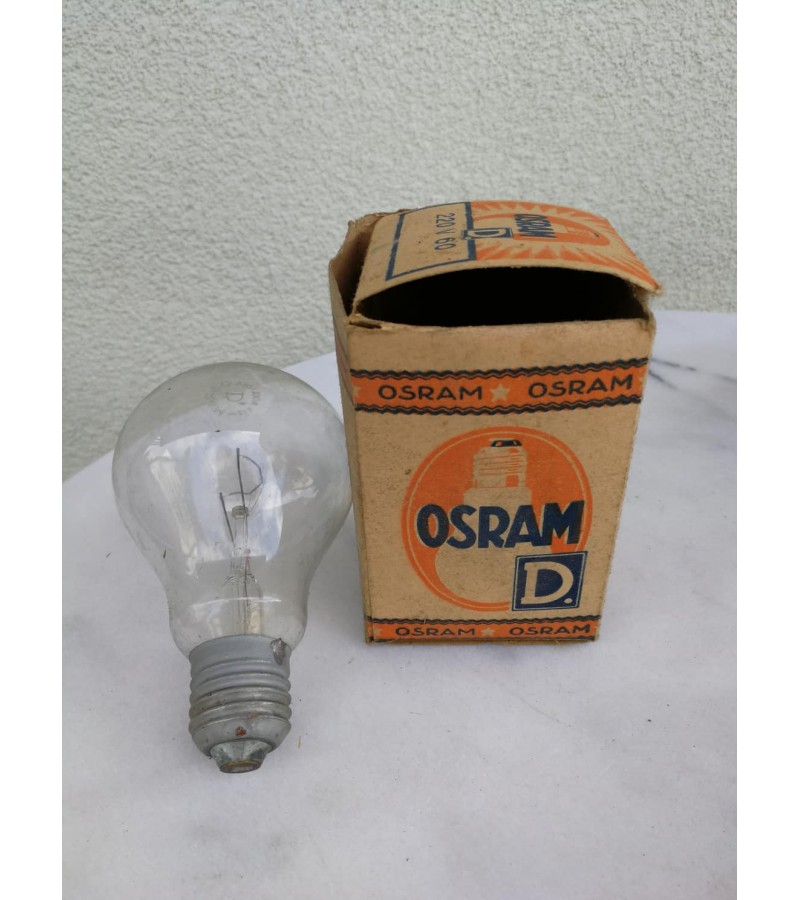 Lemputė OSRAM antikvarinė. Šviečianti. Tarpukario Lietuva. Kaina 26