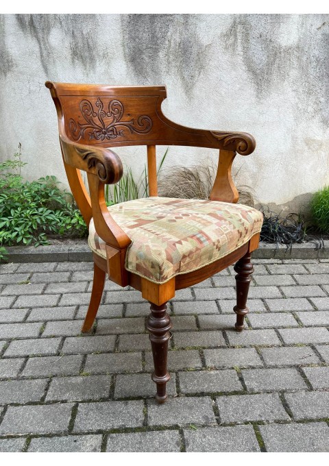 Krėslas, kėdė su porankiais Jugendstill stiliaus, antikvarinis, darbo kėdė. Kaina 228