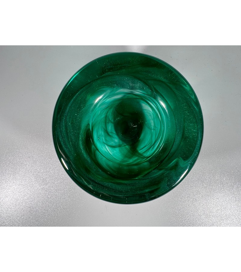 Žvakidė, vazelė storo žalio stiklo Kosta Boda, vintažinė. Kaina 13