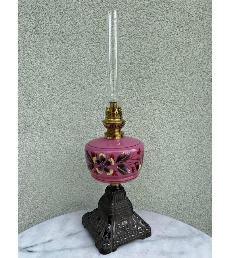 Žibalinė lempa antikvarinė, tapyta. Veikianti. Kaina 93