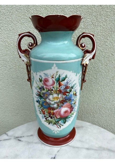 Vaza porcelianinė, tapyta, Secesijos stiliaus, antikvarinė. Aukštis 42 cm. Kaina 187