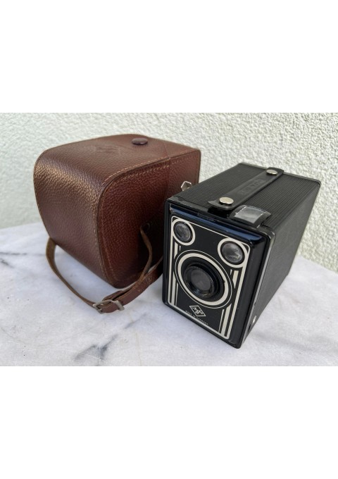Fotoaparatas su dėklu, antikvarinis, AGFA. Made in Germany. 1950-1951. Kaina 53