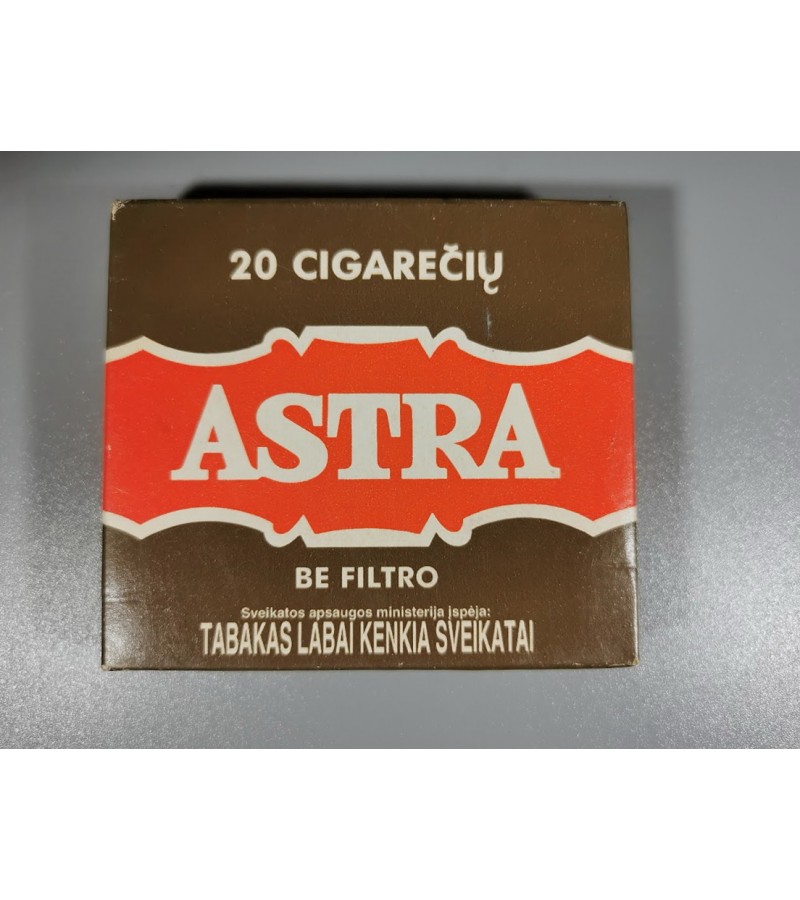 Cigaretės Astra kolekcinės. Nenaudota. Gamintos Klaipėdoje iki 1997 m. Kaina 14