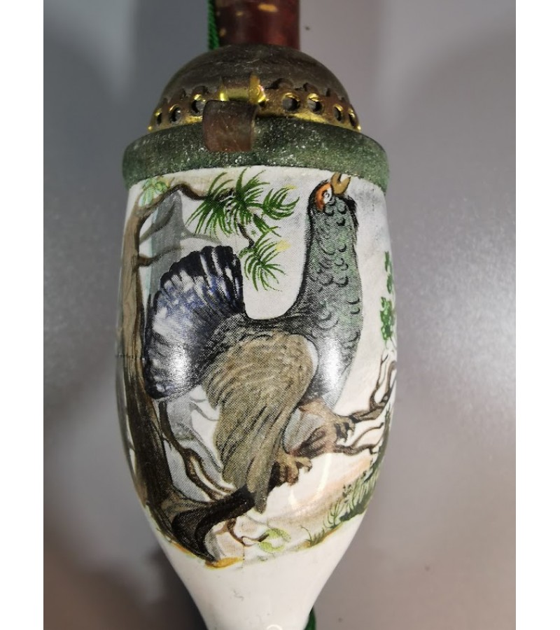 Pypkė Gesteckpfeife stiliaus porcelianinė, vokiška, antikvarinė. medžioklės tema. XVIII a . - XX a. pr. Kaina 32
