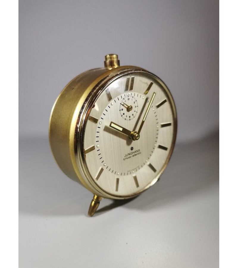 Laikrodis žadintuvas Junghans Trivox-silentic. Made in Germany. 1950-60 m. Mid century modern stilius. Veikiantis. Kaina 83