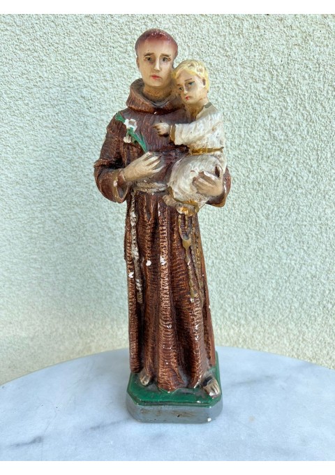Statulėlė Šventas Antanas su kūdiniu, antikvarinė, tapyta, gipsinė. Kaina 107