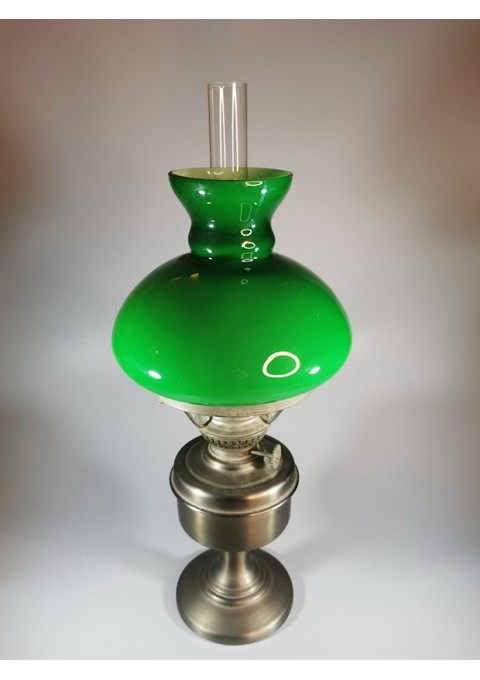 Žibalinė lempa žaliu gaubtu antikvarinė. Kaina 83