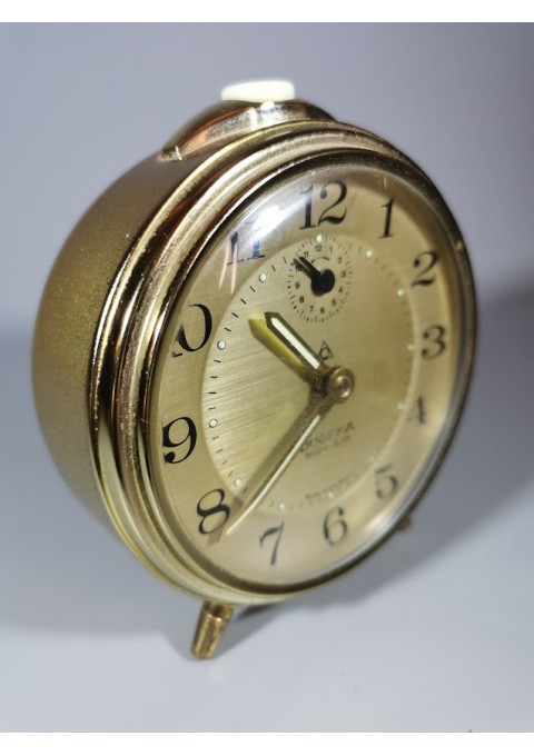 Laikrodis žadintuvas Dugena leise-trio. Made in Germany. 1960-70 m. Mid century modern stilius. Tylus veikimas, veikiantis. Kaina 63