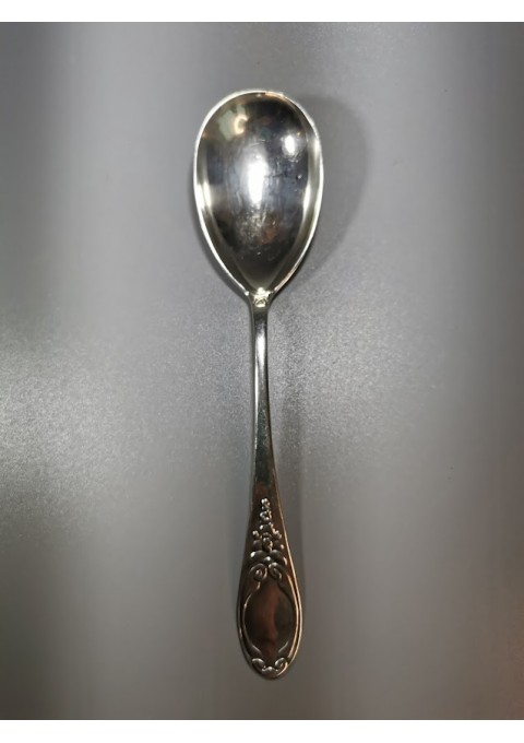 Šaukštas sidabrinis, antikvarinis. Danija. Svoris 41 g.  Praba 830 (3 bokštai). 1911 m. Ilgis 21.5 cm. Kaina 48