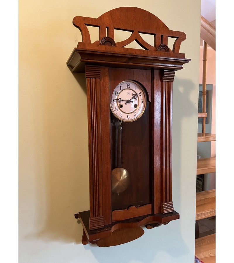 Laikrodis Junghans, antikvarinis, secesijos stiliaus. Veikintis. Kaina 187