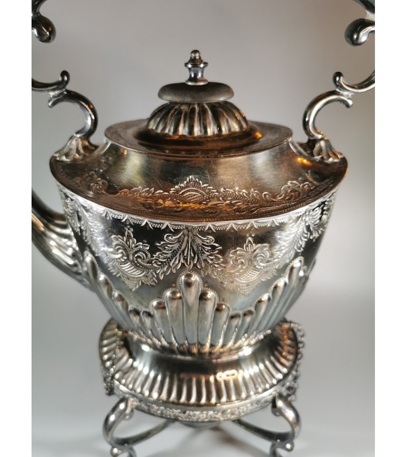 Arbatinukas, kavinukas sidabruotas su stovu antikvarinis. Anglija. Kaina 87