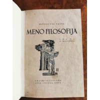 Knyga Meno filosofija II. Graikų skulptūra apie idealą mene. 1940 m. Kieti viršeliai. Kaina 32