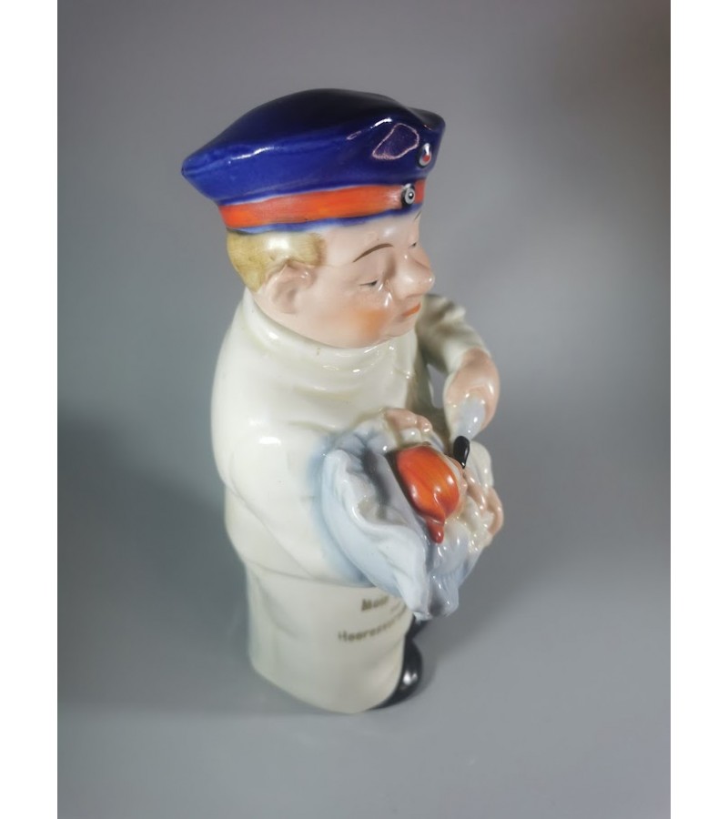 Grafinas, statulėlė Kareivis, porcelianinis, antikvarinis, I PK laikų. Vokietija. Kaina 128
