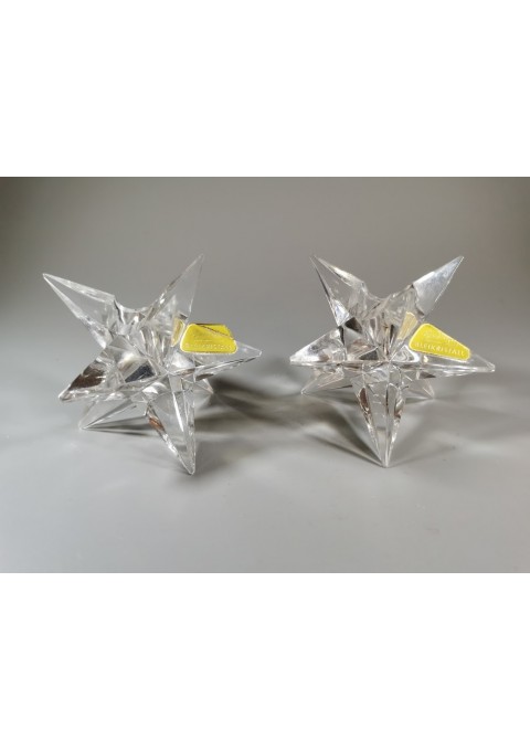 Žvakidės krištolinės (stiklinės) Rosenthal Bleikristal, vintažinės, žvaigždės formos. 2 vnt. Kaina 46 už abi.