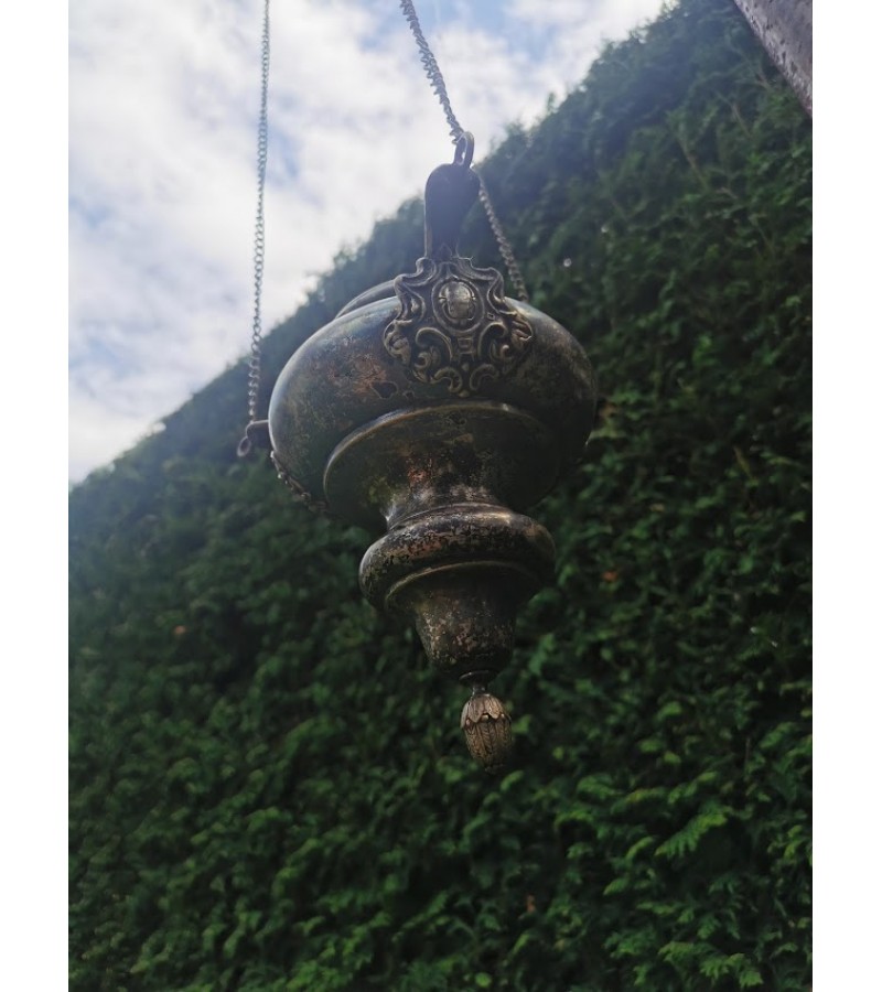 Lampada (icon lamp) antikvarinė, Norblin & Co Galw Warszawa. Carinės Rusijos imperijos laikų, sidabruota. Kaina 213