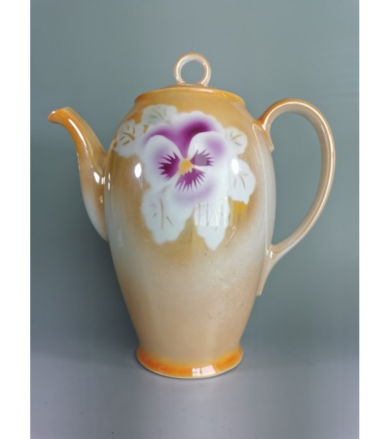 Kavinukas, arbatinukas porcelianinis, tarpukario laikų Victoria China Czechoslovakia. Kaina 28