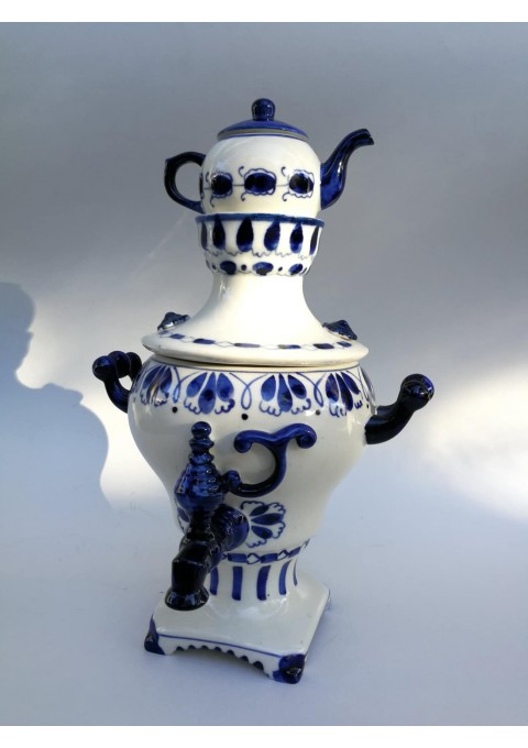 Samovar ГЖЕЛ (Gžel, Gzhel) porcelianinis, tarybinių laikų. Kaina 72