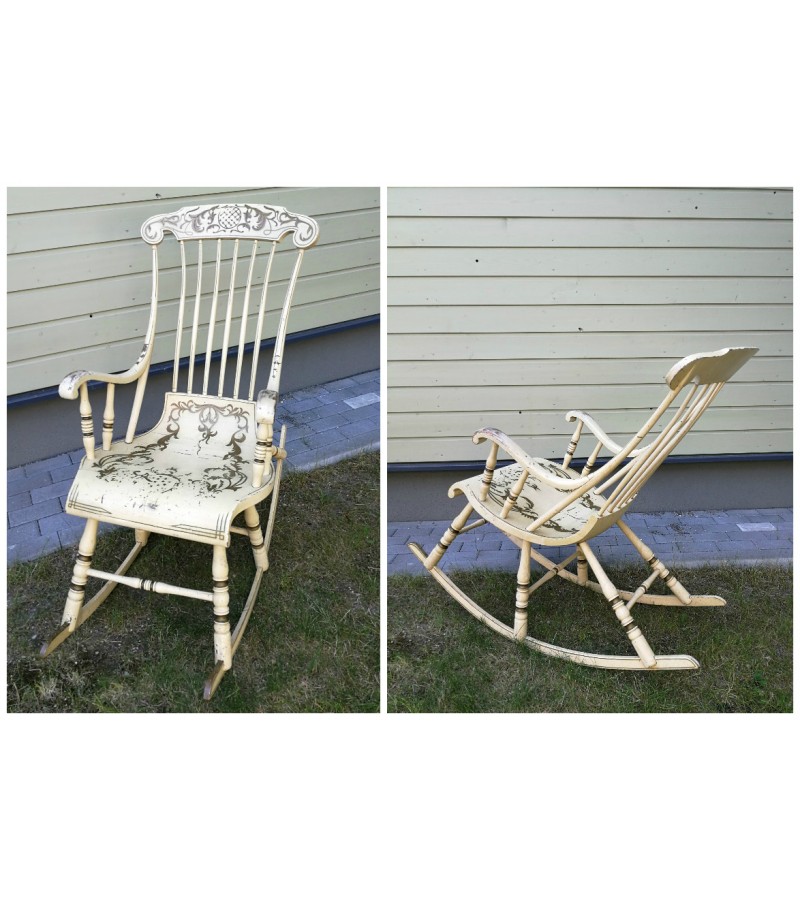 Supamas krėslas - kėdė, antikvarinis, šešiakojis, tapytas GUNGSTOL. Kaina 187