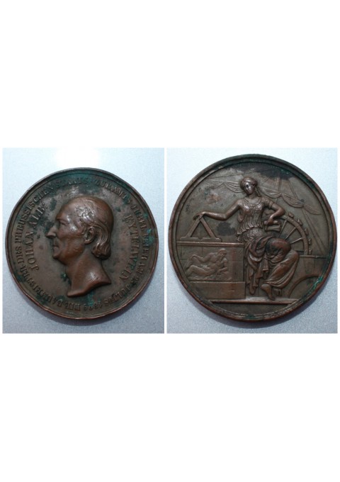 Medalis: 1829, Brandenburg-Prussia, Friedrich Wilhelm III.,bronze medal from F. Brandt. Kaina 52 eur