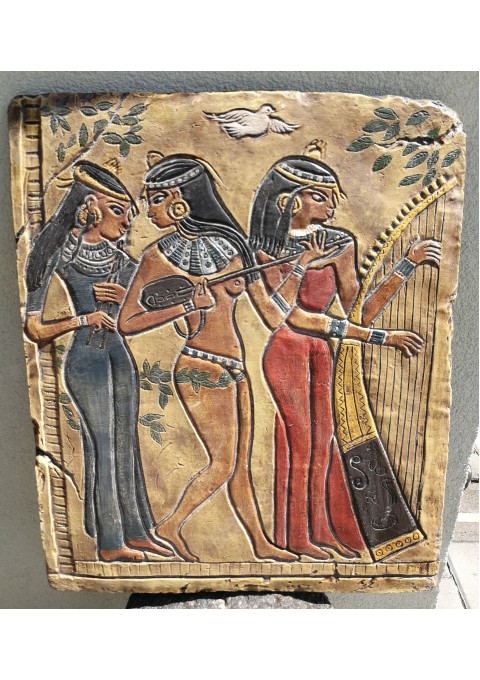 Bareljefas, plokštė sunki, didelė keraminė Egipto, paveikslas rytietiškais motyvais. Kaina 73