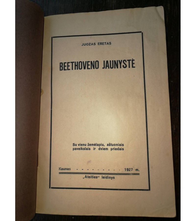 Bethoveno jaunyste. J. Eretas. 1927 m. Kaina 8