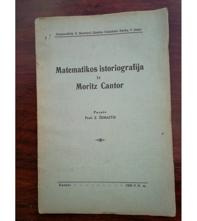 Matematikos istoriografija. 1930 m. Kaina 8