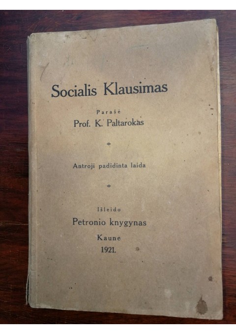 Socialis klausimas. 1921 m. Kaina 8