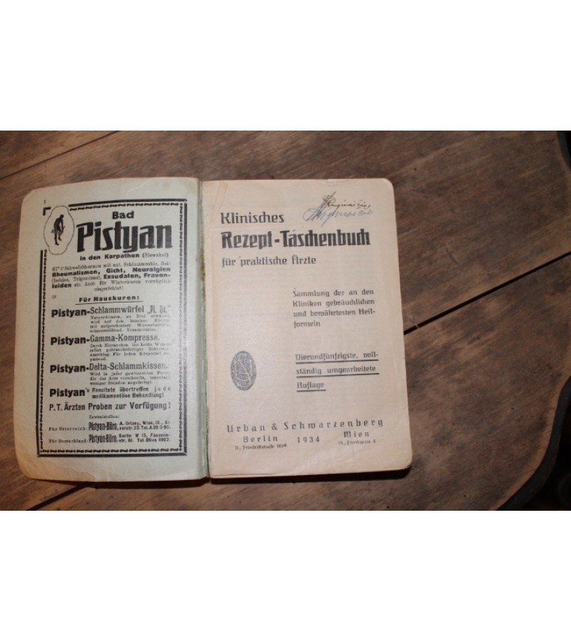Medicininiu receptu knygele. 1934 m., Kaina 11 Eur.