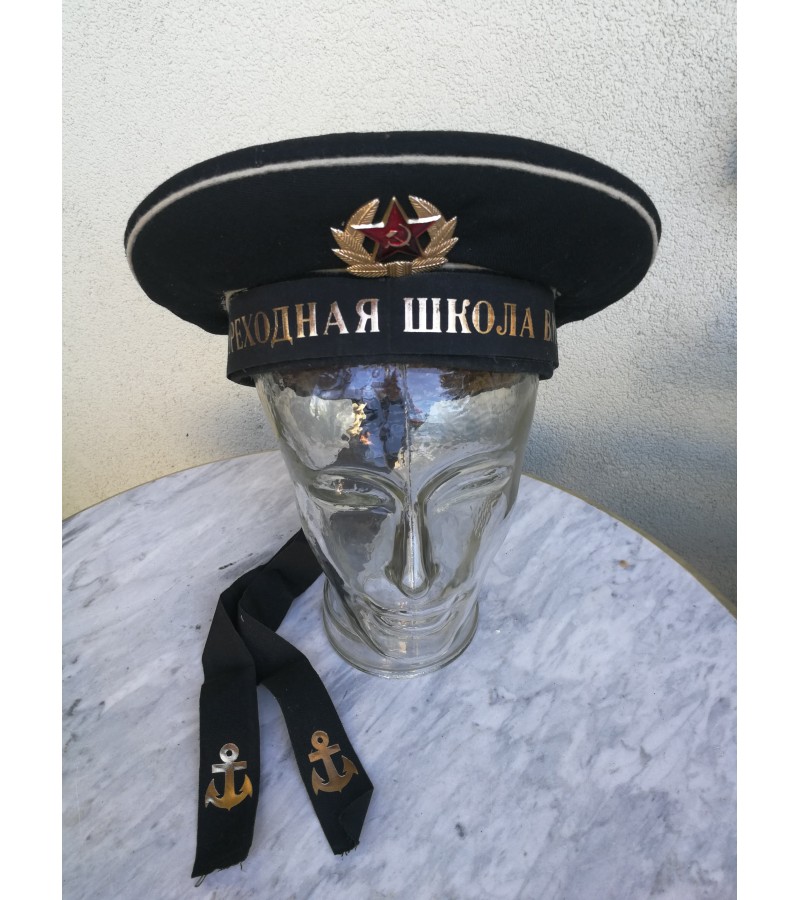 Jūreivio kepurė. Karinio jūrų laivyno mokyklos kursanto uniforminė kepurė. Kaina 48