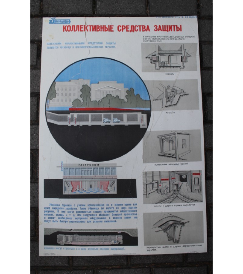 Plakatas civilinės saugos sovietinis, tarybinių laikų. Kaina 12