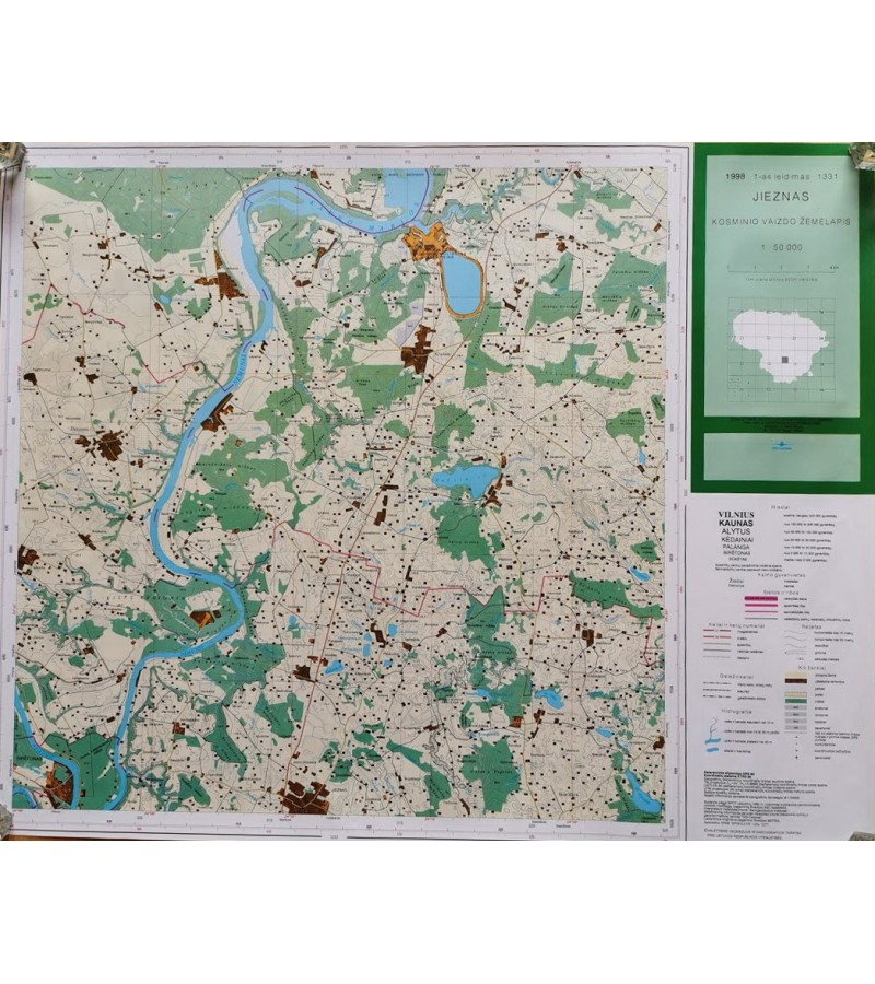 Žemėlapiai, 1998 m. Kosminio vaizdo žemėlapiai laminuoti, 1-as leidimas: Jieznas, Elektrėnai, Plateliai, Švenčionys, Arimonys. Kaina po 22